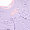 Ribbons and Bows Applique Legging Set, Purple