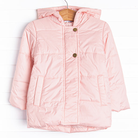 Hooded Puffer Coat, Pink