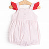 Bitty Dot Berries Smocked Bubble, Red