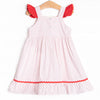 Bitty Dot Berries Smocked Dress, Red