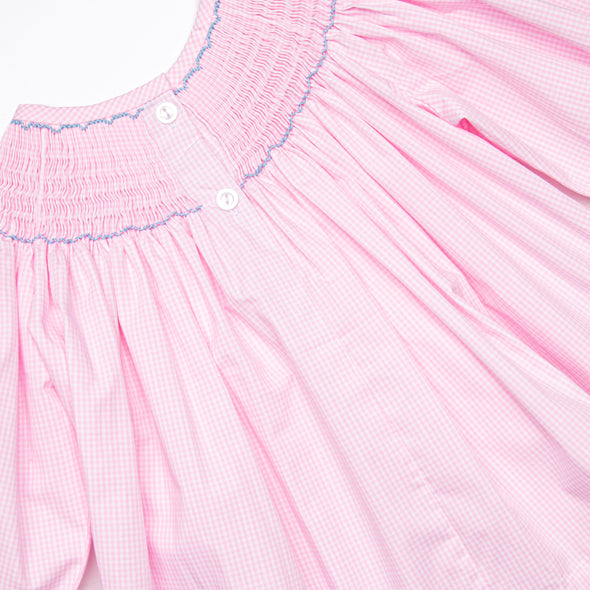 Belle Bow Smocked Bubble, Pink