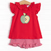 Snack Time Slices Applique Ruffle Short Set, Red