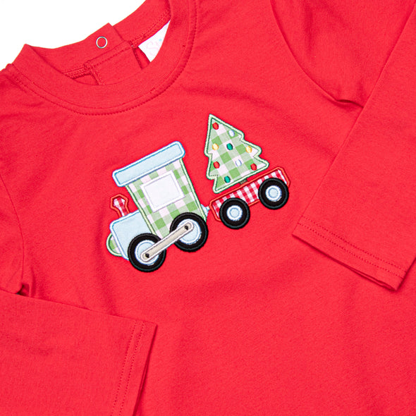 Tree Farm Traditions Applique Romper, Red