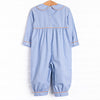 Petite Pumpkins Embroidered Long Romper, Blue