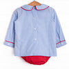 Valentine's Day Delivery Smocked Diaper Set, Blue