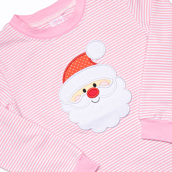 Jolly St. Nick Applique Pajama Set, Pink