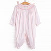 Decorative Delivery Smocked Romper, Pink