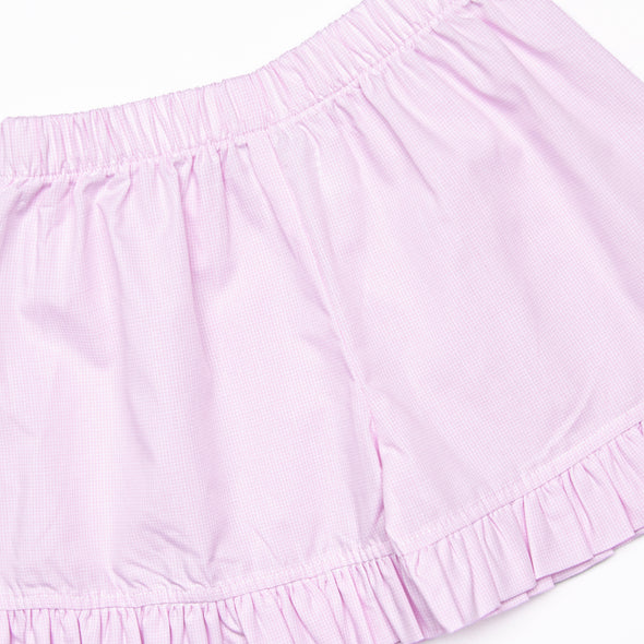 Caterpillar Cuteness Smocked Ruffle Short Set, Pink