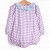 Southern Charm Ruffle Bubble, Purple Check