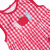 Arts and Crafts Apple Applique Dress, Red