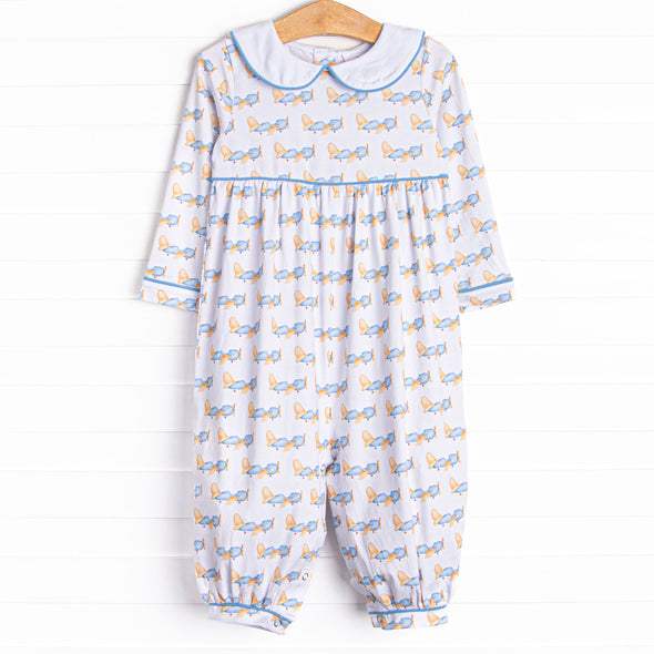 Fresh Air Flyer Long Romper, Blue