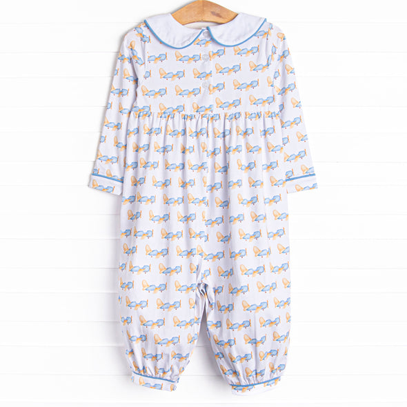 Fresh Air Flyer Long Romper, Blue