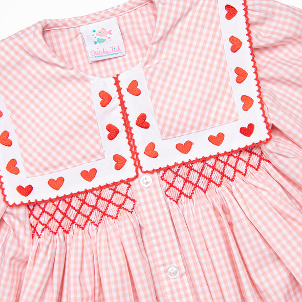 Close to the Heart Embroidered Dress, Pink