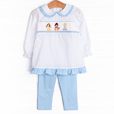 Fairytale Favorites Smocked Legging Set, Blue