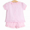 Color Me Happy Applique Short Set, Pink