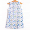 Breezy Blue Florals Dress, Blue