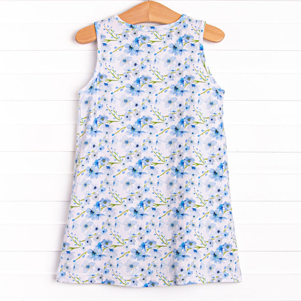 Breezy Blue Florals Dress, Blue