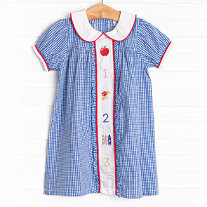 A+ Addition Embroidered Dress, Blue