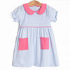 Erin Pocket Dress, Blue Stripe