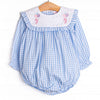 RSVP Embroidered Bubble, Blue Gingham