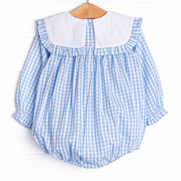 RSVP Embroidered Bubble, Blue Gingham