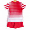 Dozin' Days Applique Short Set, Red Stripe