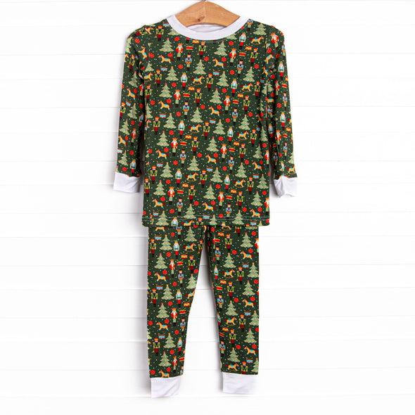 Toy Soldier Trinkets Bamboo Pajama Set, Green