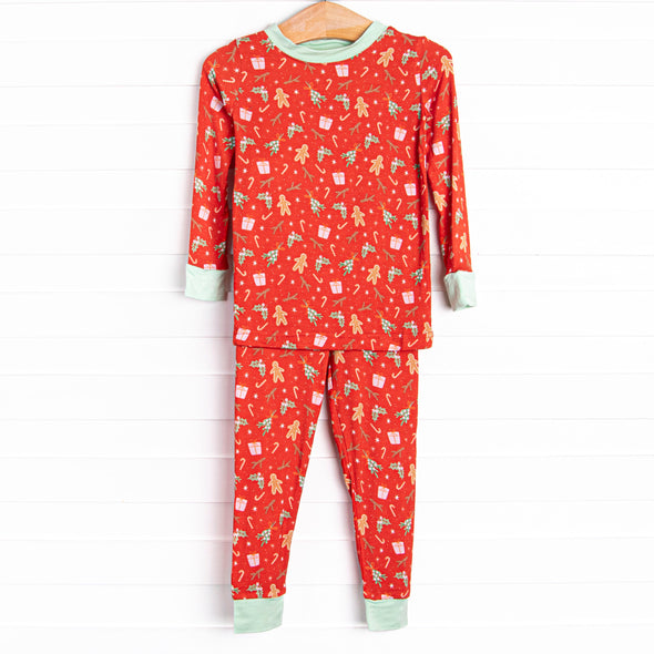 Just Like Christmas Bamboo Pajama Set, Red