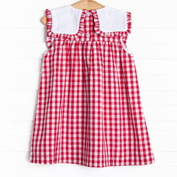 First Day Favorites Embroidered Dress, Red