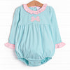 Ribbons and Bows Applique Ruffle Bubble, Mint