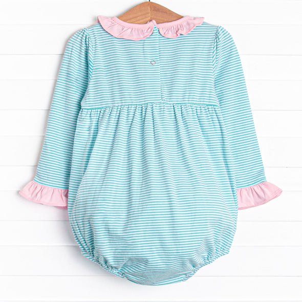 Ribbons and Bows Applique Ruffle Bubble, Mint