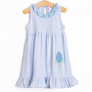 Freshly Picked Petals Applique Dress, Blue