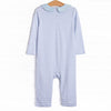 Carter Pima Romper, Light Blue Stripe