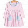 Bella Pima Pocket Dress, Pink Stripe