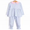 Stella Pima Pant Set, Light Blue Stripe