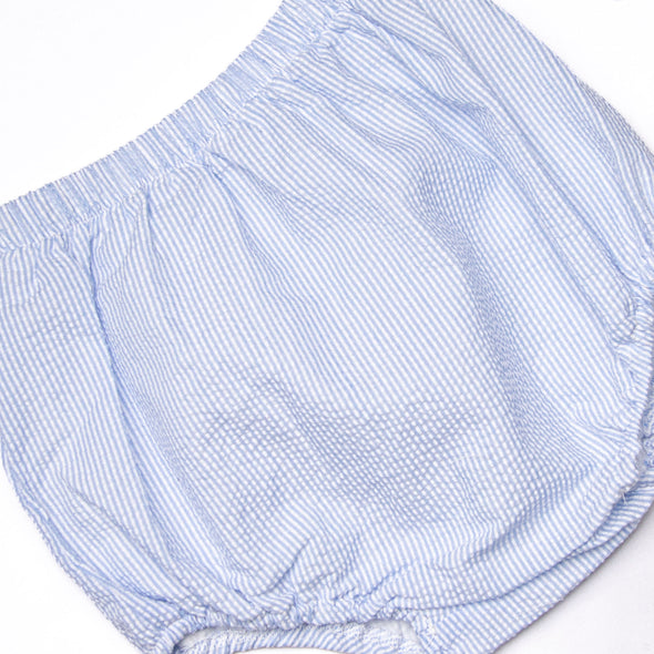 Shoreline Seersucker Diaper Set, Blue