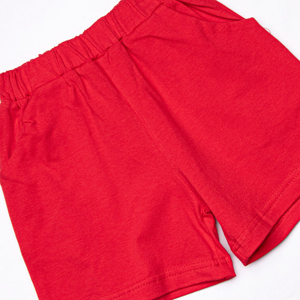 Dozin' Days Applique Short Set, Red Stripe