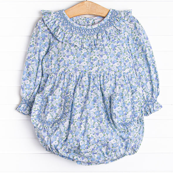 Primrose Proper Smocked Bubble, Blue