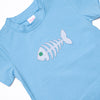 Bone Fish Applique Top, Blue