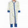 Dino Dudes Bamboo Zippy Pajama, Blue