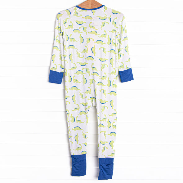 Dino Dudes Bamboo Zippy Pajama, Blue