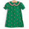 Candy Cane Craze Embroidered Dress, Green