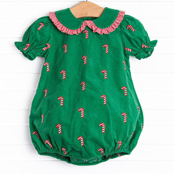 Candy Cane Craze Embroidered Bubble, Green