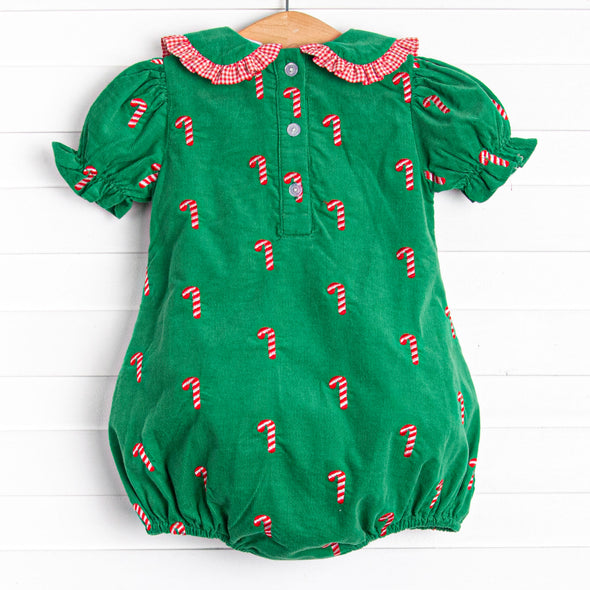 Candy Cane Craze Embroidered Bubble, Green