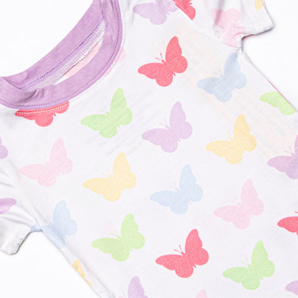 You Give Me Butterflies Bamboo Pajama Short Set, Purple