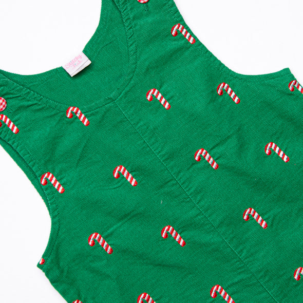 Candy Cane Craze Embroidered Jon Jon, Green