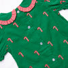 Candy Cane Craze Embroidered Dress, Green