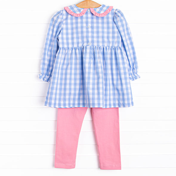 Dino Row Smocked Legging Set, Blue