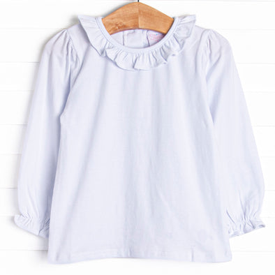 Eleanor Ruffle Top, White