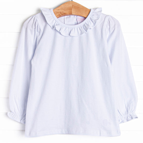 Eleanor Ruffle Top, White